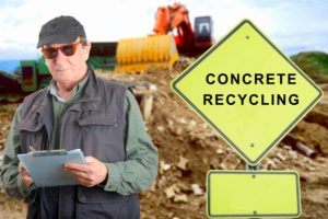 Concrete recycling site